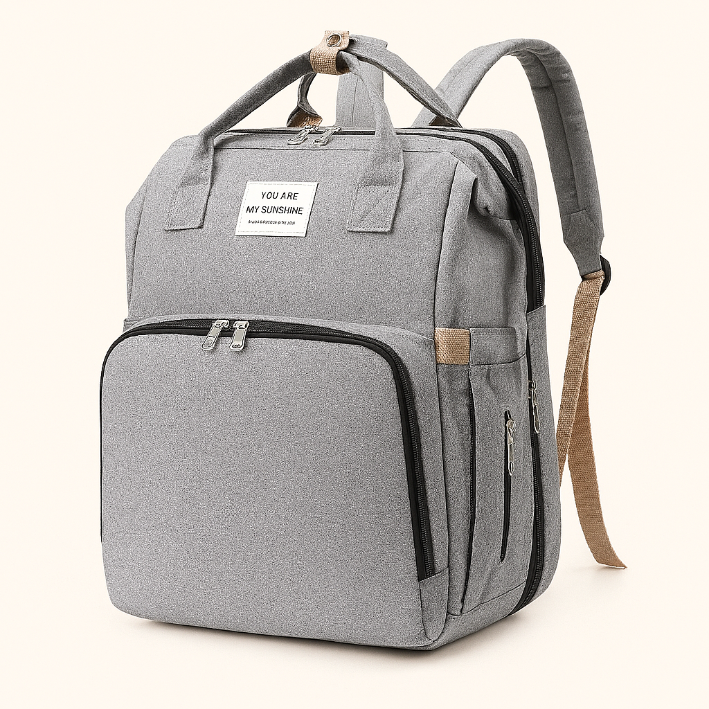 Nubbii 5-in-1 Foldable Diaper Bag & Baby Bed