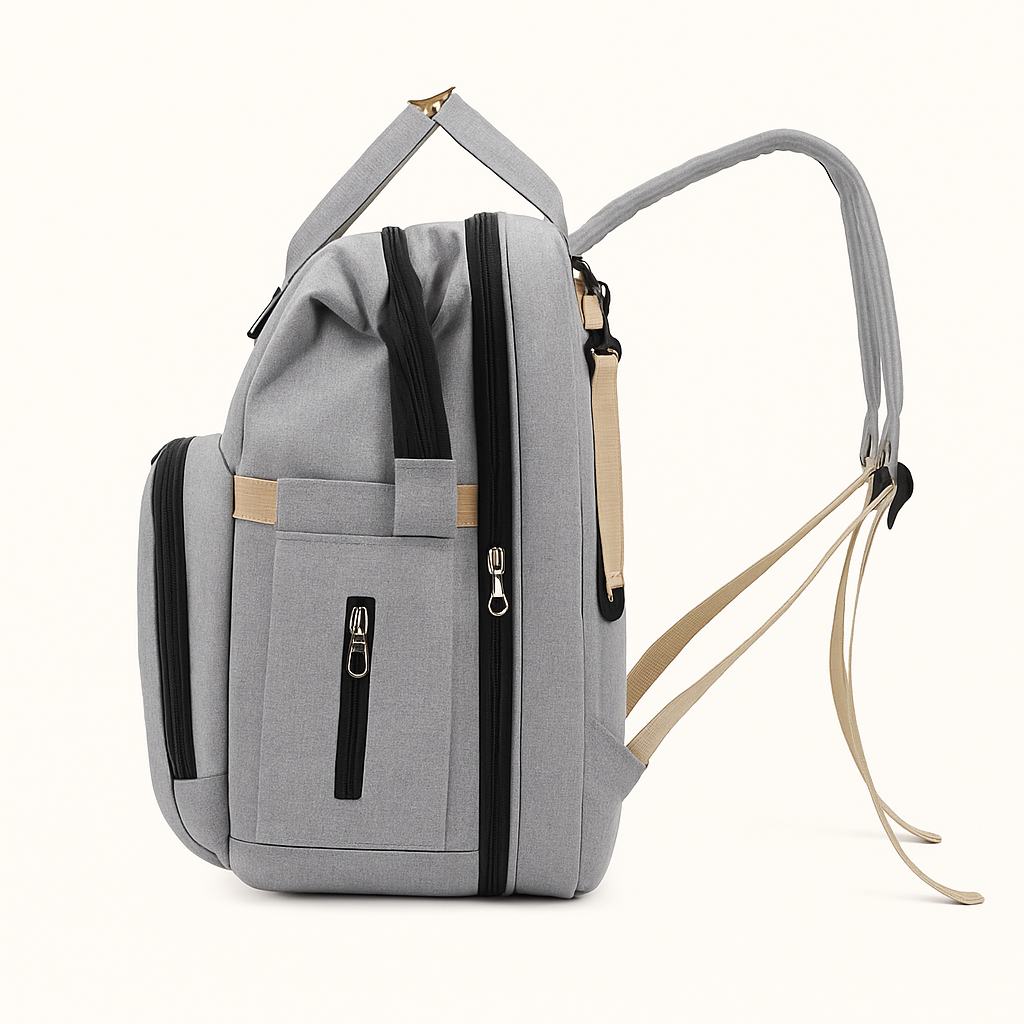 Nubbii 5-in-1 Foldable Diaper Bag & Baby Bed